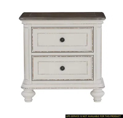 Streamdale Furniture Streamdale Traditional 1 Piece Nightstand With Antique White And Brown-gray