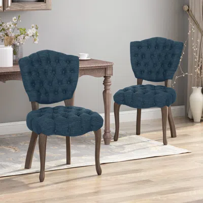 Streamdale Furniture Streamdale Traditional Button Tufted Dining Chair With Scrolled Legs