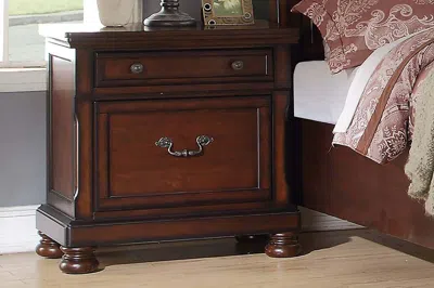 Streamdale Furniture Streamdale Traditional Formal Look Cherry Finish 1 Piece Nightstand Storage