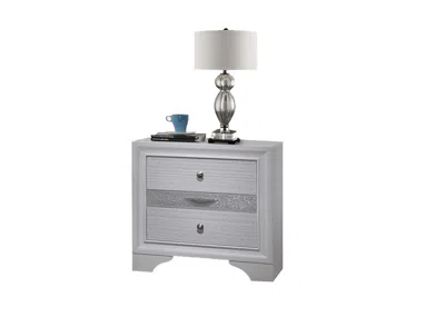 Streamdale Furniture Streamdale Traditional Matrix 2 Drawer Nightstand In White Made With Wood