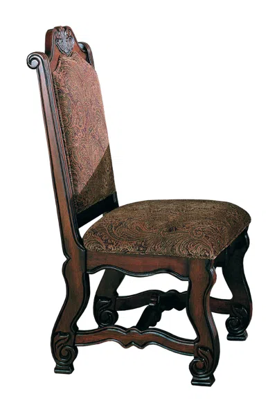 Streamdale Furniture Streamdale Traditional Upholstered Dining Chair In Luscious Brown Finish