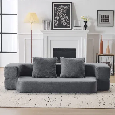 Streamdale Furniture Streamdale Transformable Sectional Sofa Bed - Light Grey