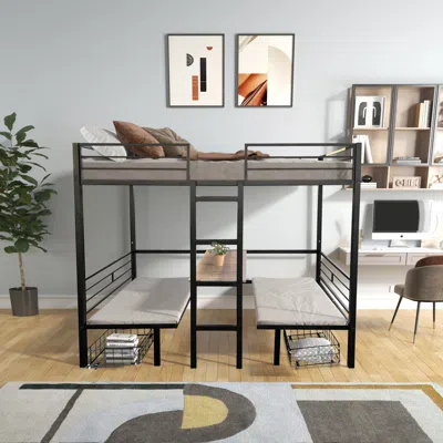 Streamdale Furniture Streamdale Transformable Twin Loft Bed With Table