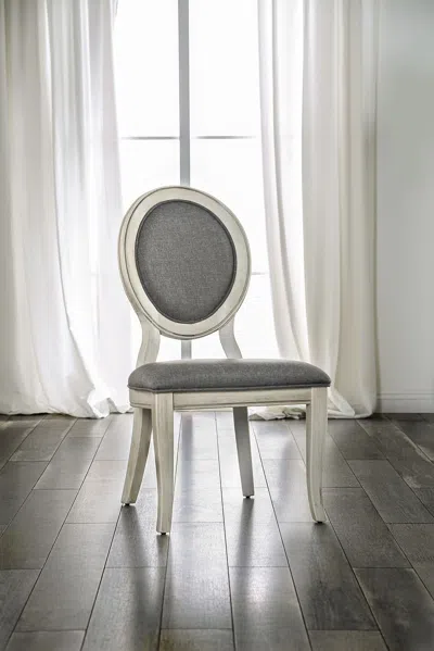 Streamdale Furniture Streamdale Transitional Antique White & Gray Side Chairs