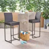 Streamdale Furniture Streamdale Transitional Outdoor Wicker Barstools With Powder-coated Iron Frame (set Of 2)