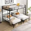 Streamdale Furniture Streamdale Triple Bunk Bed, Full Over Twin, Metal Frame