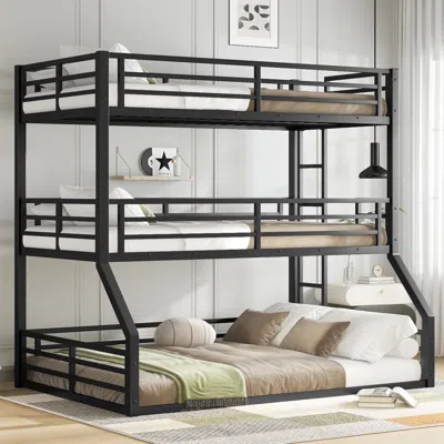 Streamdale Furniture Streamdale Triple Bunk Bed, Metal, Black