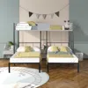 Streamdale Furniture Streamdale Triple Bunk Bed With Vent Board/ Sturdy Metal Frame/ Noise-free Wood Slats/ Separatable I