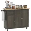 Streamdale Furniture Streamdale Triple-cabinet Rolling Kitchen Island On Wheels