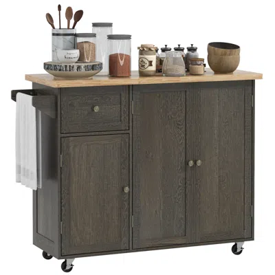 Streamdale Furniture Streamdale Triple-cabinet Rolling Kitchen Island On Wheels