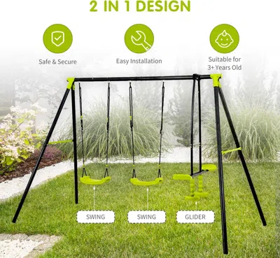 Streamdale Furniture Streamdale Triple Children Swing Set 440lbs For Outdoors