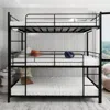 Streamdale Furniture Streamdale Triple Frame Bed W/ Ladder & Railing - Floor Safe, Easy Assembly, Black