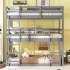 Streamdale Furniture Streamdale Triple Twin Bunk Bed, Detachable, Rubber Wood, Grey