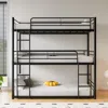 Streamdale Furniture Streamdale Triple Twin Bunk Bed, Twin X3 Metal Platform, 2 Ladders, No Box Spring