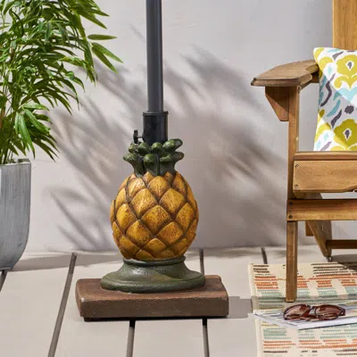 Streamdale Furniture Streamdale Tropical Pineapple Umbrella Base Style And Stability For Your Patio In Yellow