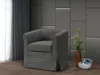 Streamdale Furniture Streamdale Tucker Gray Woven Fabric Swivel Barrel Chair