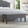Streamdale Furniture Streamdale Tufted Bench With Storage In Gray