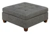 Streamdale Furniture Streamdale Tufted Cocktail Ottoman Antique Grey Breathable Leatherette 1 Piece
