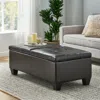 Streamdale Furniture Streamdale Tufted Leather Storage Ottoman - Dual Opening Tray Top