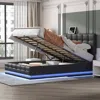 Streamdale Furniture Streamdale Tufted Pu Upholstered Platform Bed With Hydraulic Storage System