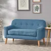 Streamdale Furniture Streamdale Tufted Two-seater Loveseat: Mid-century Modern Elegance In Blue