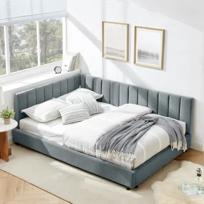 Streamdale Furniture Streamdale Tufted Upholstered Full Bed Frame - Velvet Gray
