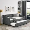 Streamdale Furniture Streamdale Tufted Upholstered Twin Daybed With Trundle