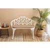 Streamdale Furniture Streamdale Tulip Patio Bench, Metal, Cast Aluminum, Floral Rose, Cushion
