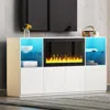 Streamdale Furniture Streamdale Tv Stand With Electric Fireplace & Led, 75" Tv Compatible