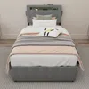 Streamdale Furniture Streamdale Twin Bed Frame: Usb, Led, Headboard & 4 Storage Drawers In Gray