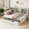 Streamdale Furniture Streamdale Twin Bed Frame With Bookshelves, Drawers, & Usb Port
