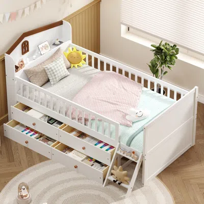 Streamdale Furniture Streamdale Twin Bed Frame With Storage & Guardrail