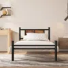 Streamdale Furniture Streamdale Twin Bed Frame With Wood Headboard, Metal Slats, Easy Assembly