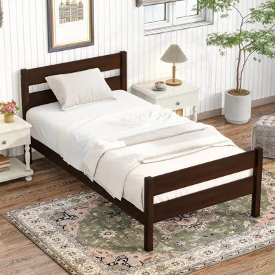 Streamdale Furniture Streamdale Twin Bed With Headboard And Footboard,espresso