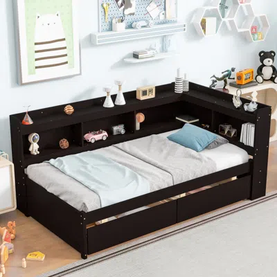 Streamdale Furniture Streamdale Twin Bed With L-shaped Bookcases