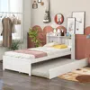 Streamdale Furniture Streamdale Twin Bed With Trundle, Bookcase In White