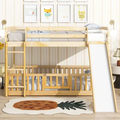 Streamdale Furniture Streamdale Twin Bunk Bed With Slide, Ladder, Storage