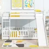 Streamdale Furniture Streamdale Twin Bunk Bed With Slide, Ladder, Storage