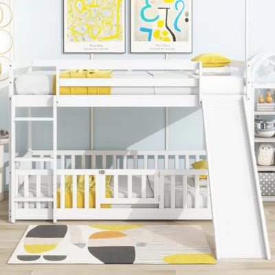 Streamdale Furniture Streamdale Twin Bunk Bed With Slide, Ladder, Storage