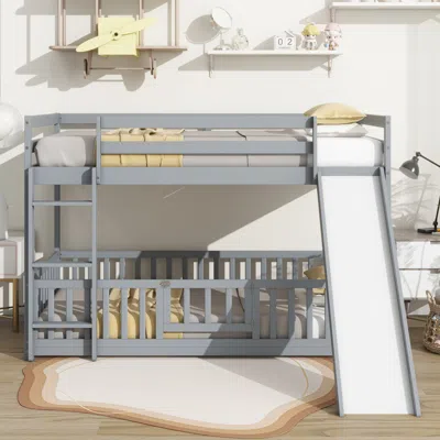 Streamdale Furniture Streamdale Twin Bunk Bed With Slide, Ladder, Storage