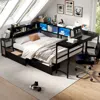 Streamdale Furniture Streamdale Twin Corner Bed Frame With Bookcase, Led, And Storage Drawers