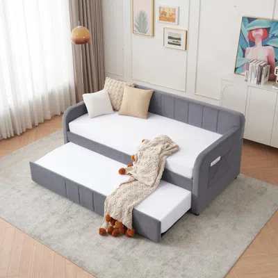 Streamdale Furniture Streamdale Twin Daybed Frame With Pull-out Trundle, Sofa Bed For Small Spaces