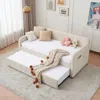 Streamdale Furniture Streamdale Twin Daybed Frame With Trundle, Sofa Bed For Living Room Guest Room In White
