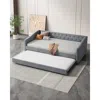 Streamdale Furniture Streamdale Twin Daybed With Trundle, Upholstered Tufted Sofa Bed - Light Grey In Gray