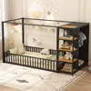 Streamdale Furniture Streamdale Twin Floor Bed Frame With Wardrobe
