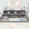 Streamdale Furniture Streamdale Twin Floor Bed With Bedside Bookcase