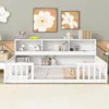Streamdale Furniture Streamdale Twin Floor Bed With Bedside Bookcase