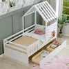 Streamdale Furniture Streamdale Twin House Bed Frame With Storage & Guardrails