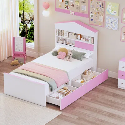 Streamdale Furniture Streamdale Twin House Bed With Headboard Storage & Drawers