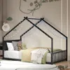 Streamdale Furniture Streamdale Twin House Bed With Lights And Metal Frame